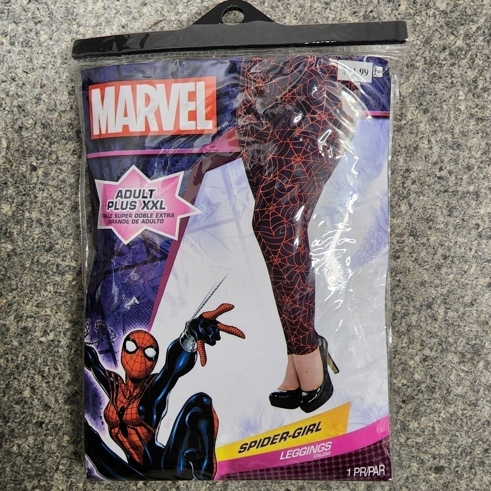 NWT Marvel Adult Spider Girl Leggings Plus XXL Halloween Costume Cosplay New